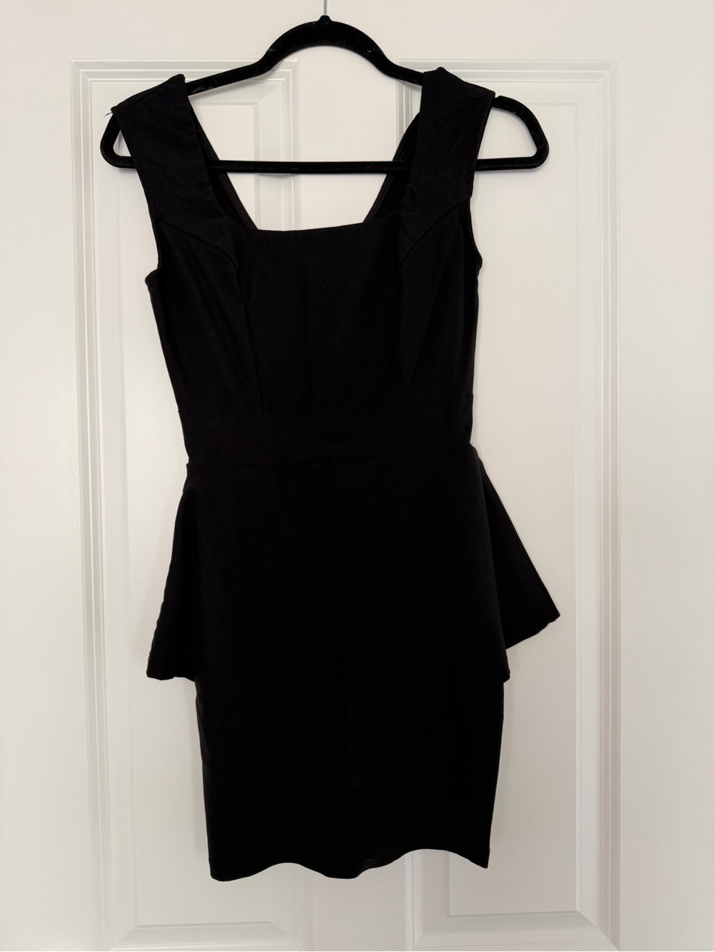 Classic Black Peplum Sheath Dress